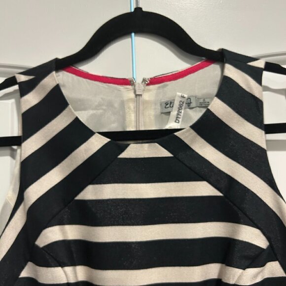 ELIZA J Navy and Cream Striped Sleeveless Midi Dress Women’s Size S - Picture 3 of 8